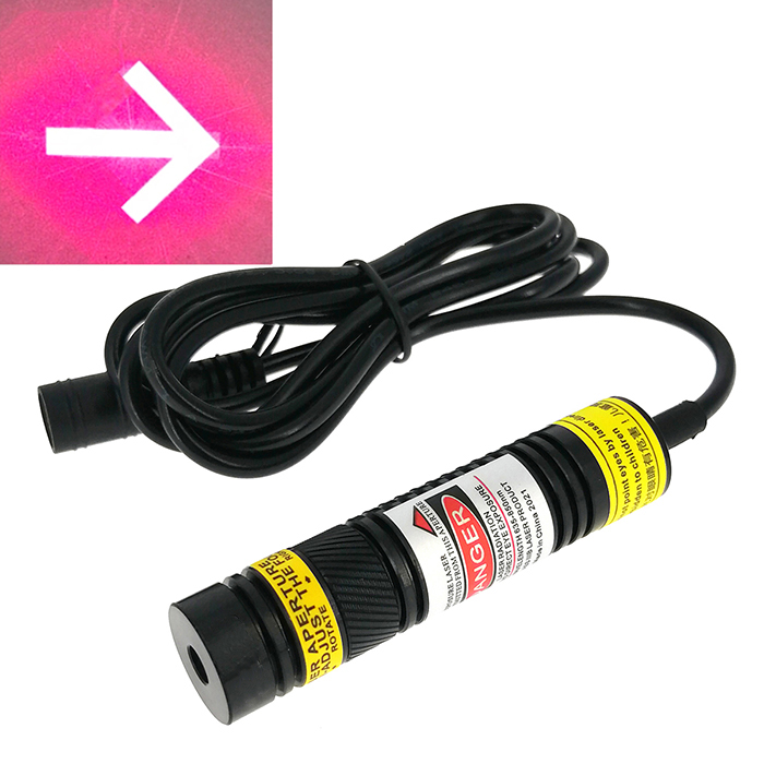 650nm 50mW/100mW Laser Module Arrow Logo Projection Laser Lamp Diffraction DOE Graphics - Click Image to Close